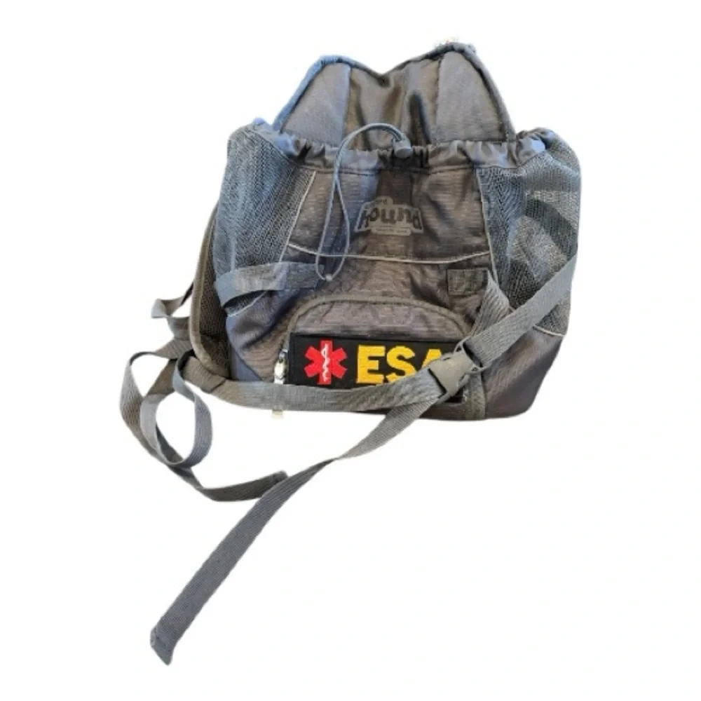 Outward hound front Gray Drawstring Backpack dog carrier